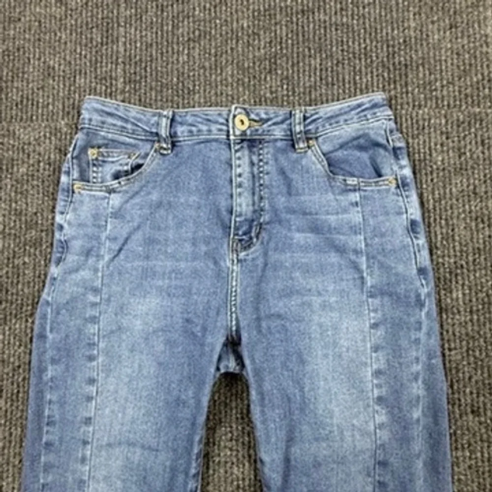 Urban Revivo Womens Blue High Rise Split Hem Straight Leg Jeans Size US 6
